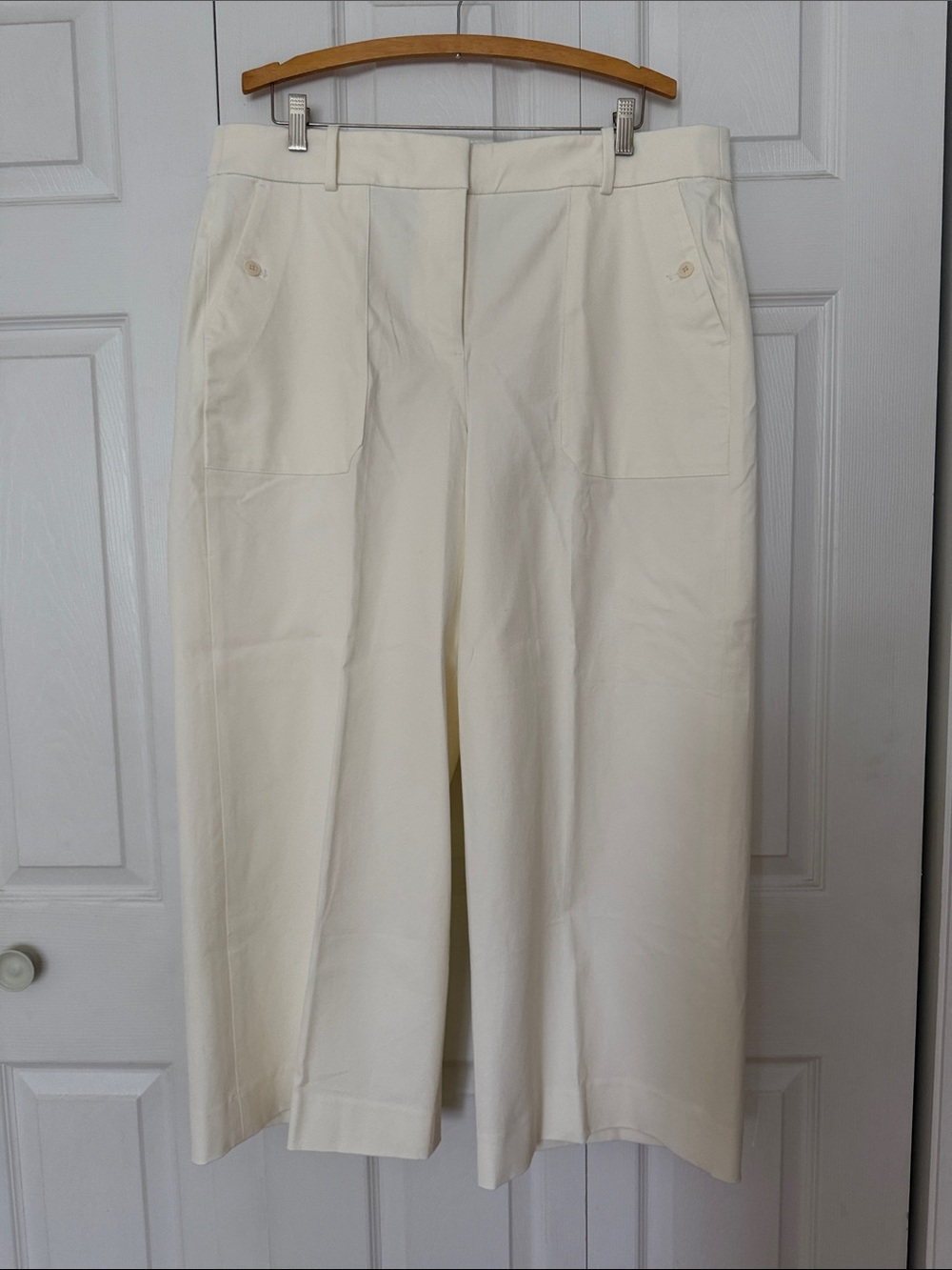 J. Crew Off-White Wide-Leg Trousers